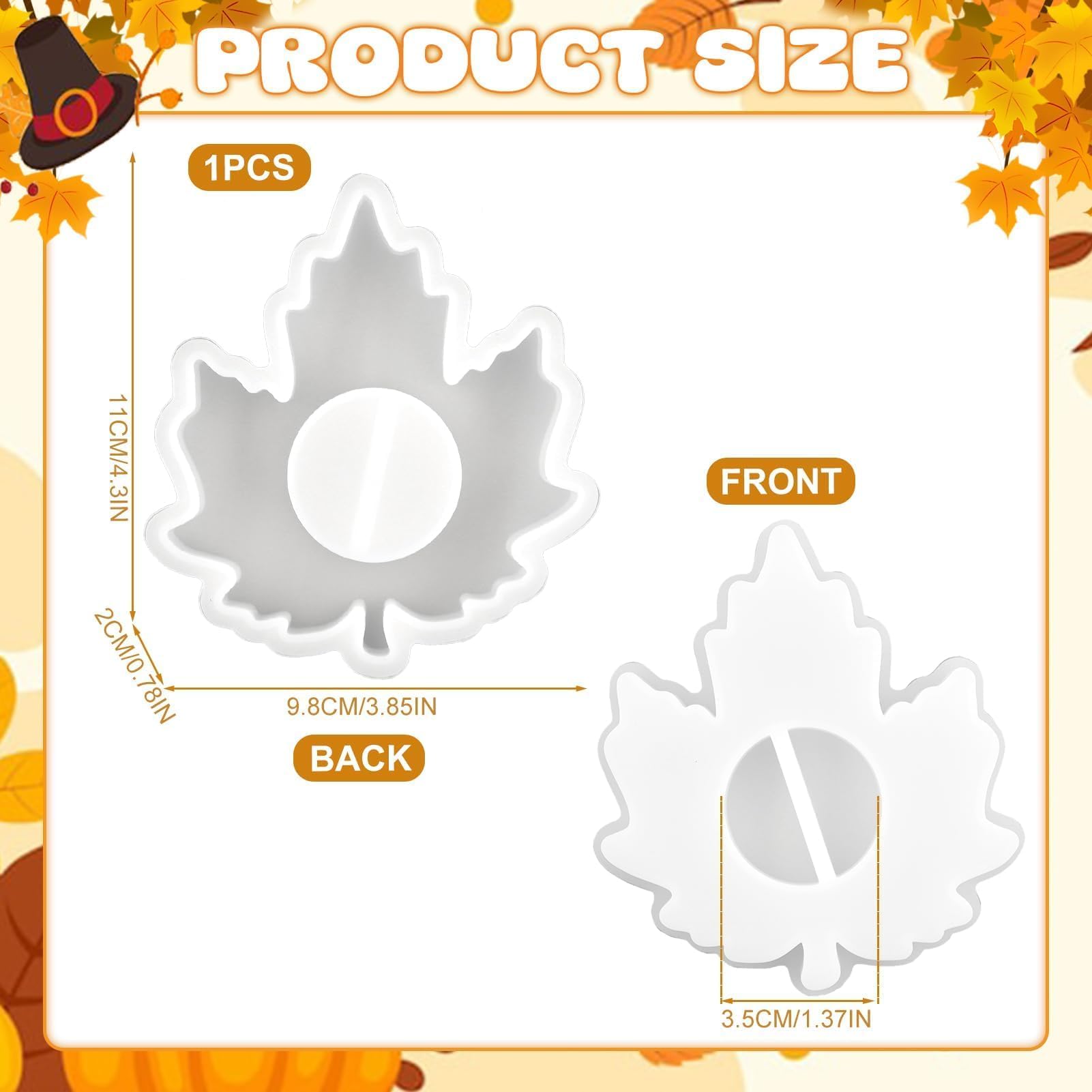 Moule Silicone Feuille D'Érable LIAVOP - 2 Pièces Pour Bougies, Résine Et Décorations Automne Halloween