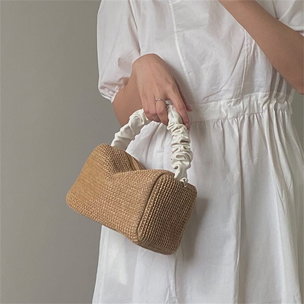 Stroh-Umhängetasche, Stroh-Clutch-Frauen-handgemachte Stroh-Taschen-Sommer-Strand-Umschlag-Geldbörsen-Geldbörsen-Tasche Purs