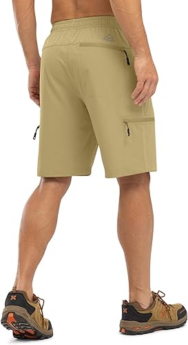 Miniatura 2 de TBMPOY Pantalones cortos de senderismo para hombre con 5 bolsillos con cremallera, 9 pulgadas, ligeros, para exteriores, trabajo, atletismo, viajes