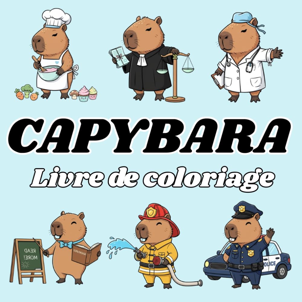 Capybara Livre de Coloriage Amusant pour Enfants: Découvre les aventures rigolotes du capybara à travers des scènes pleines de joie et d’imagination !