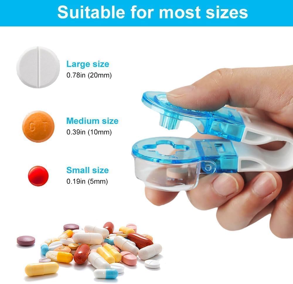 4Pcs Blue Portable Pill Remover, Blister Pack Opener, No Contact, Easy to Use, Ideal for Elderly, Disabled, Travel-Friendly, 1 Compartment, 4 Count image 5