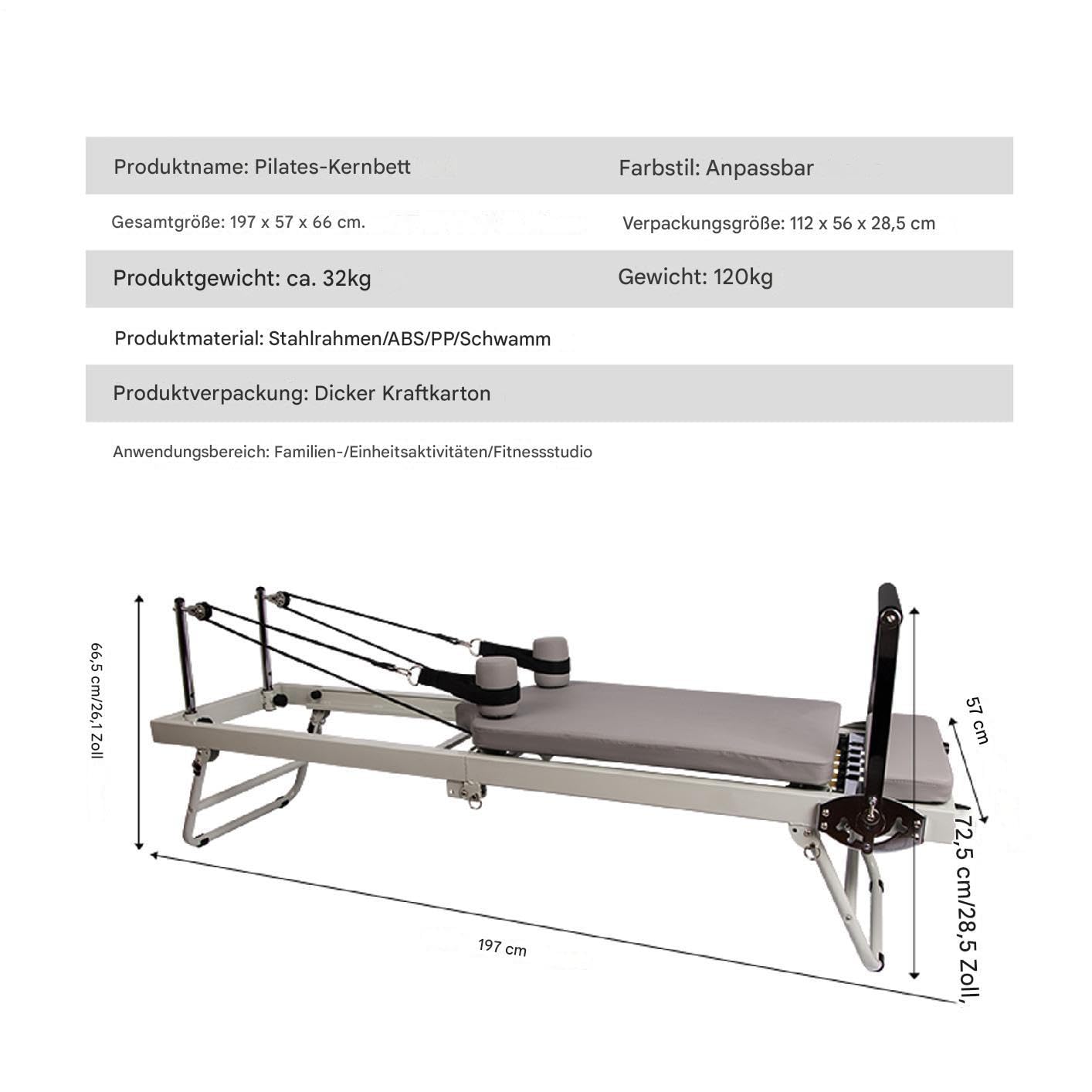 Opvouwbare Pilates Reformer-machine voor thuisgymnastiek, draagbare