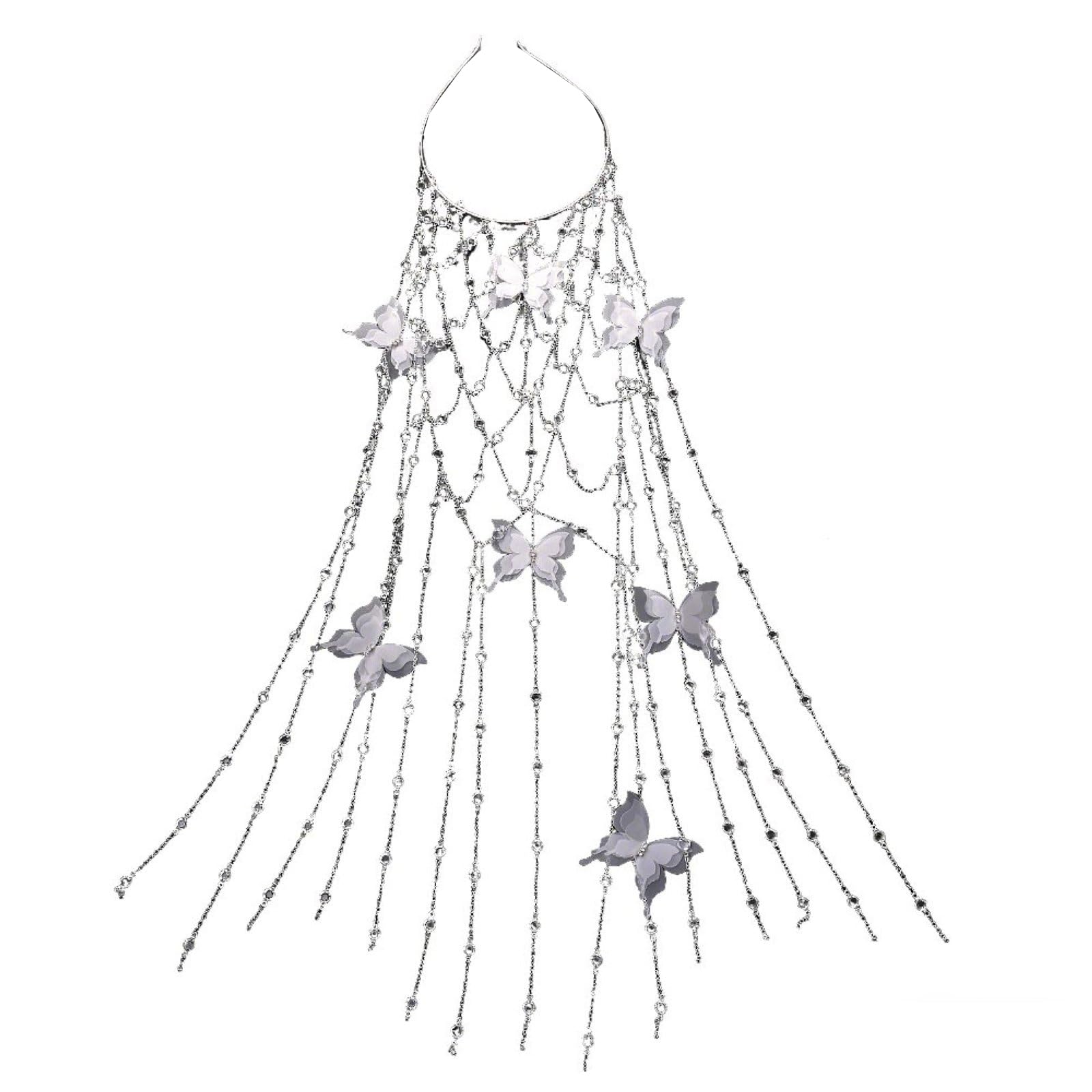 Serre-tête papillon strass anti-glisse pour coiffure mariée
