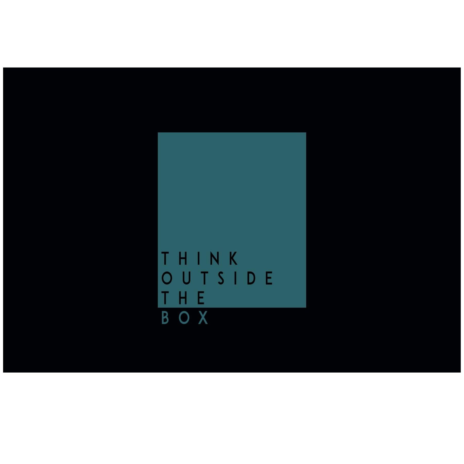 Sticker Yard Think Out Box Inspirational| Quotes| Home | Poster for Room and Office (12x18-Inches, 300GSM Thick Paper, Gloss,