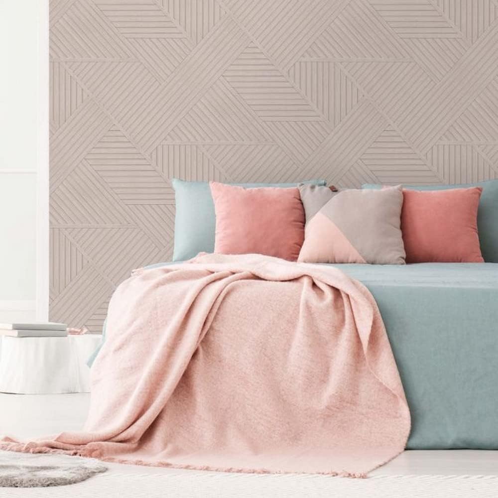 Wood Geometric Wallpaper Pink Holden 13203