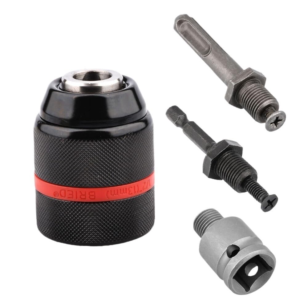 Mini mandrino per trapano Mandrino autoserrante Heavy Duty 1/2-20UNF, adattatore esagonale/SDS/femmina quadrata for conversione avvitatore a percussione