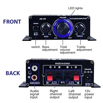 Amazon | オーディオパワーアンプ最大200W + 200W 2CH HiFi
