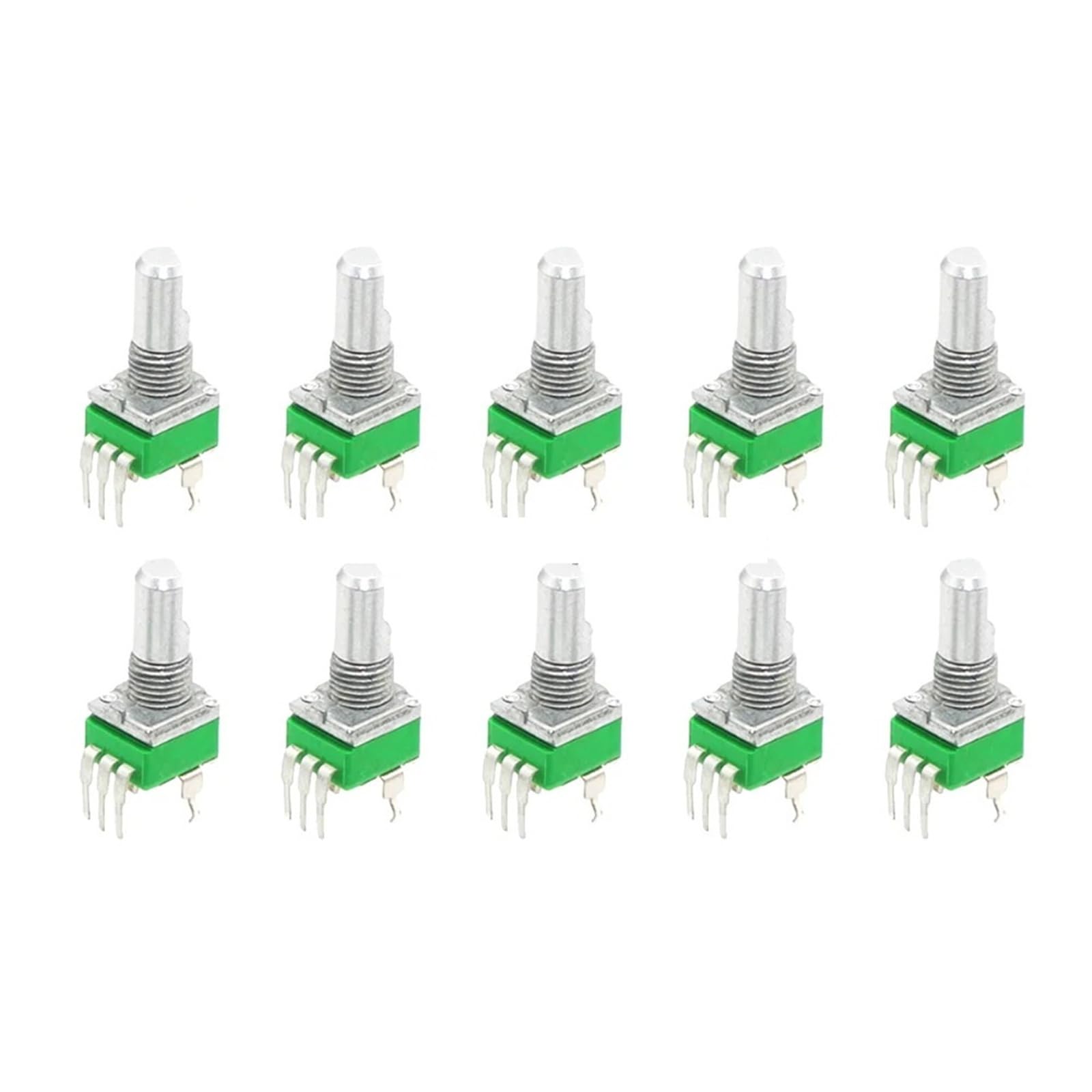 RK097 Potenziometro logaritmico verticale Single Link Lunghezza gambo 15mm Asse D A10K A100K 10 pezzi(10K Ohm)