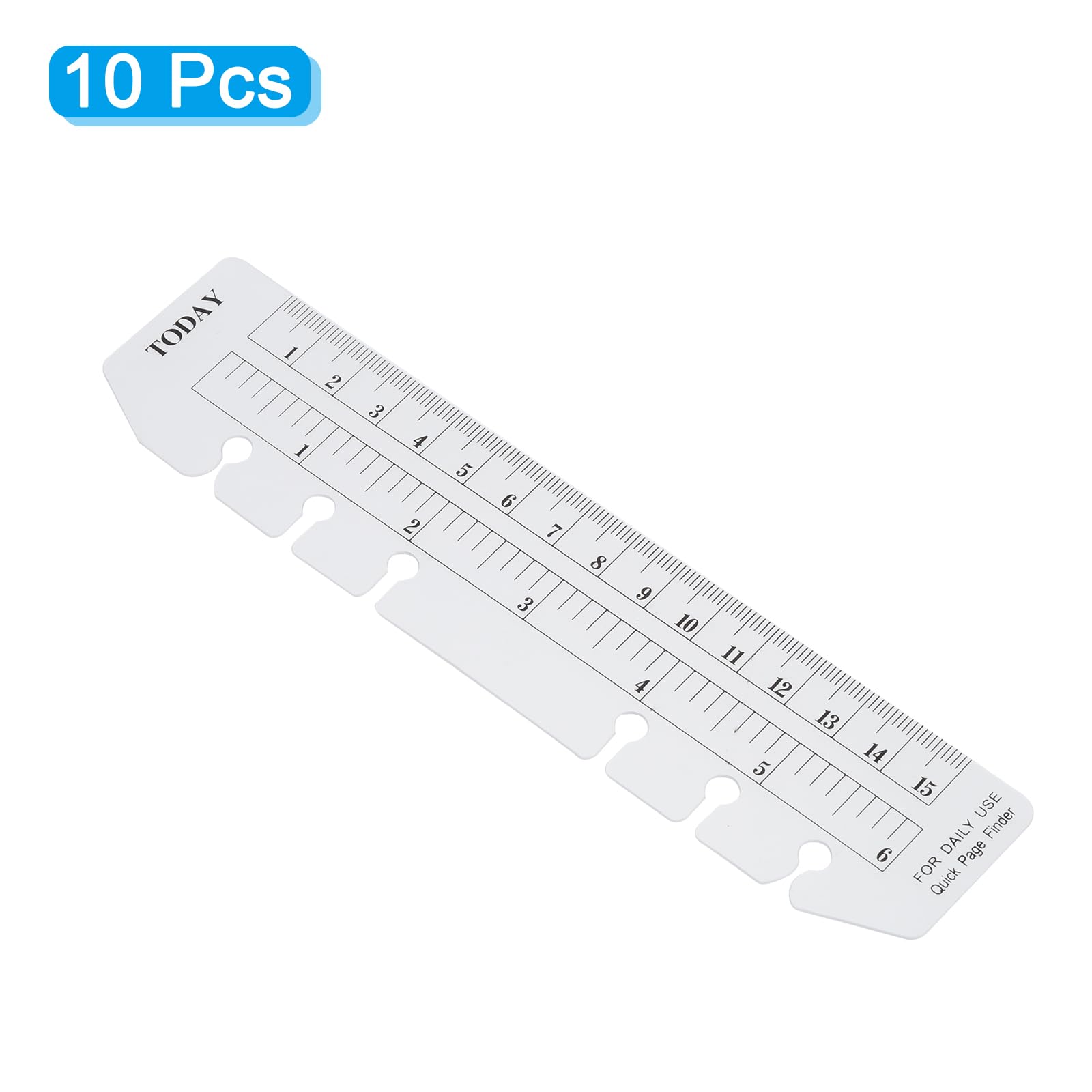 PATIKIL 7.1"x1.6" Bookmark Ruler, 10 Pack Snap-in Ruler Page Marker Book Mark Measuring Tools for A6 Size 6-Hole Binder Notebook, Clear - Image 3