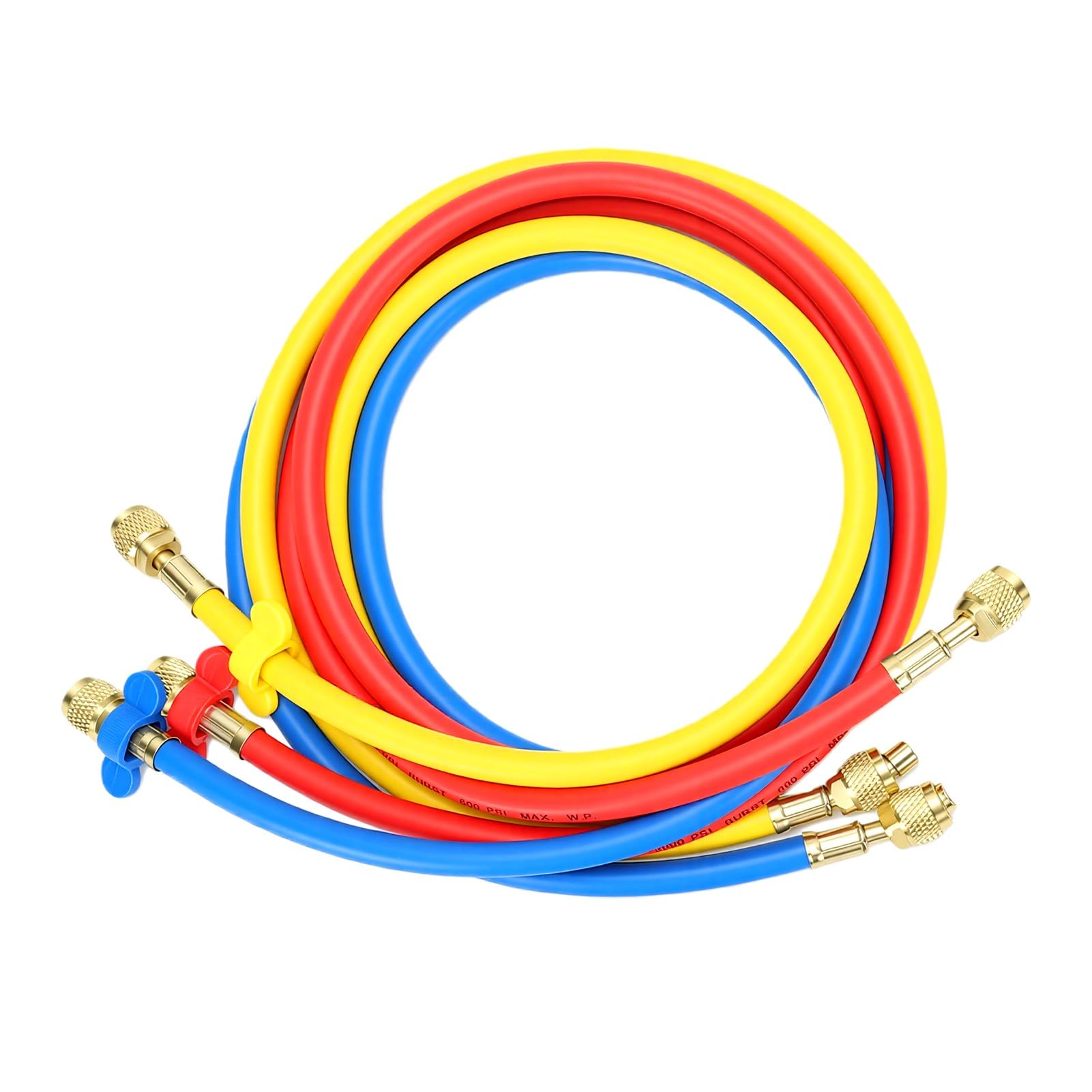 Juego de Manómetros de Colector HVAC R134A Kit de Diagnóstico Profesional con Mangueras de Alta Presión para Sistemas Automotrices y HVAC Construidos para Durar