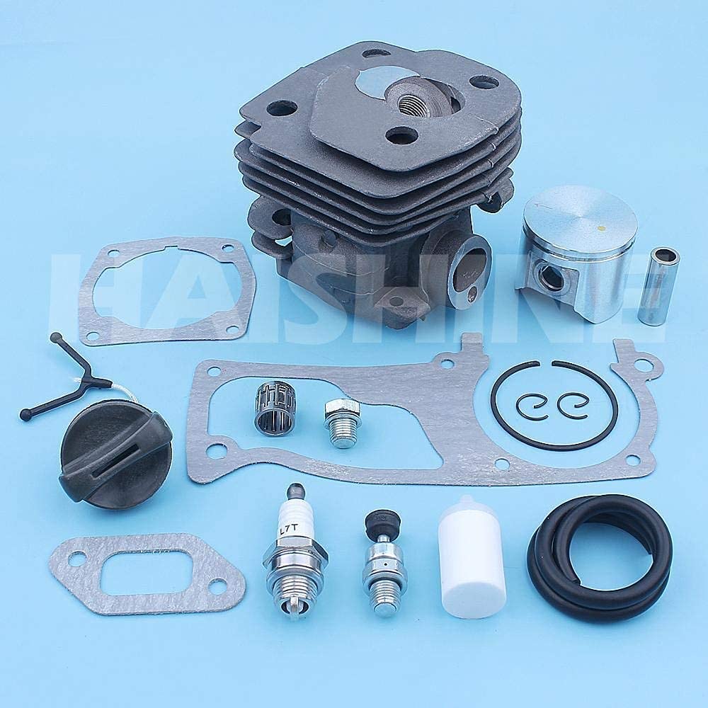 Kit de Juntas de pistón de Cilindro de 47 mm Compatible con Husqvarna 357359 357XP Motosierra Línea de Gas Filtro de Enchufe Cojinete de Agujas 537 15 73 02