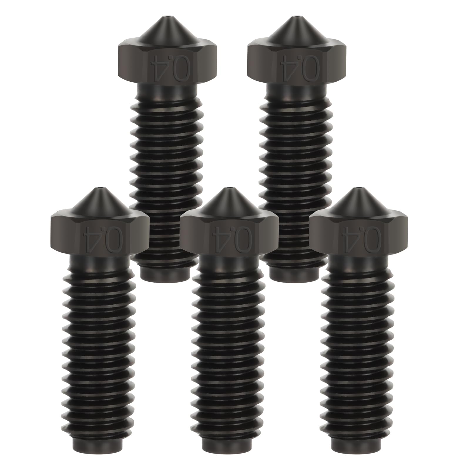 5Pcs 0.4mm Hardened Steel Nozzles for Kobra 2 Series, 3D Printers Hardened Steel Extruder Hotend Nozzle Kit for Anycubic Kobra 2/Kobra 2 Neo/Kobra 2 Pro/Kobra 2 Plus/Kobra 2 Max