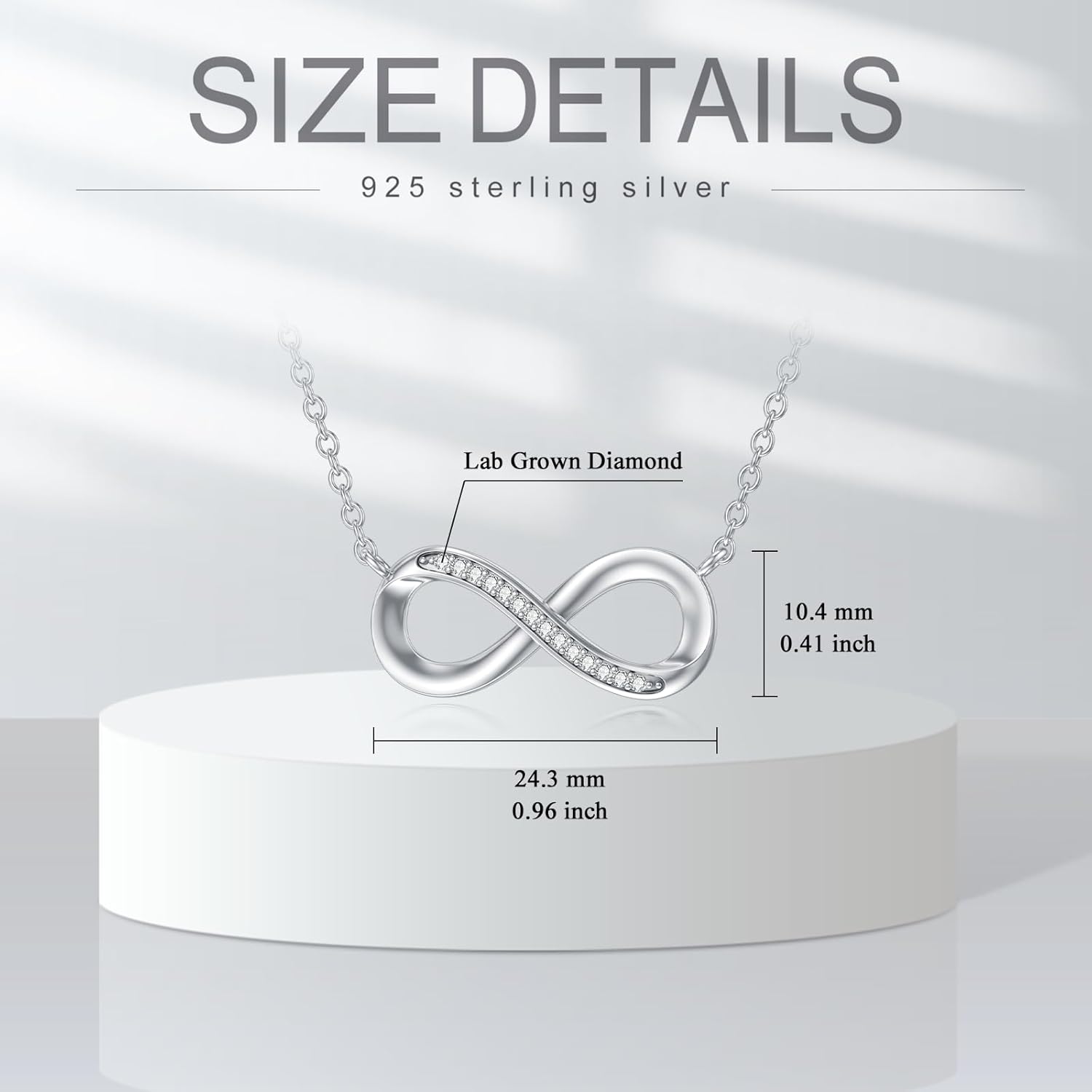 Diamond Infinity Necklace for Women 925 Sterling Silver Infinity Necklace with Lab Grown Diamond Jewelry Gifts for Mom Wife Girlfriend Daughter Sister - Image 5