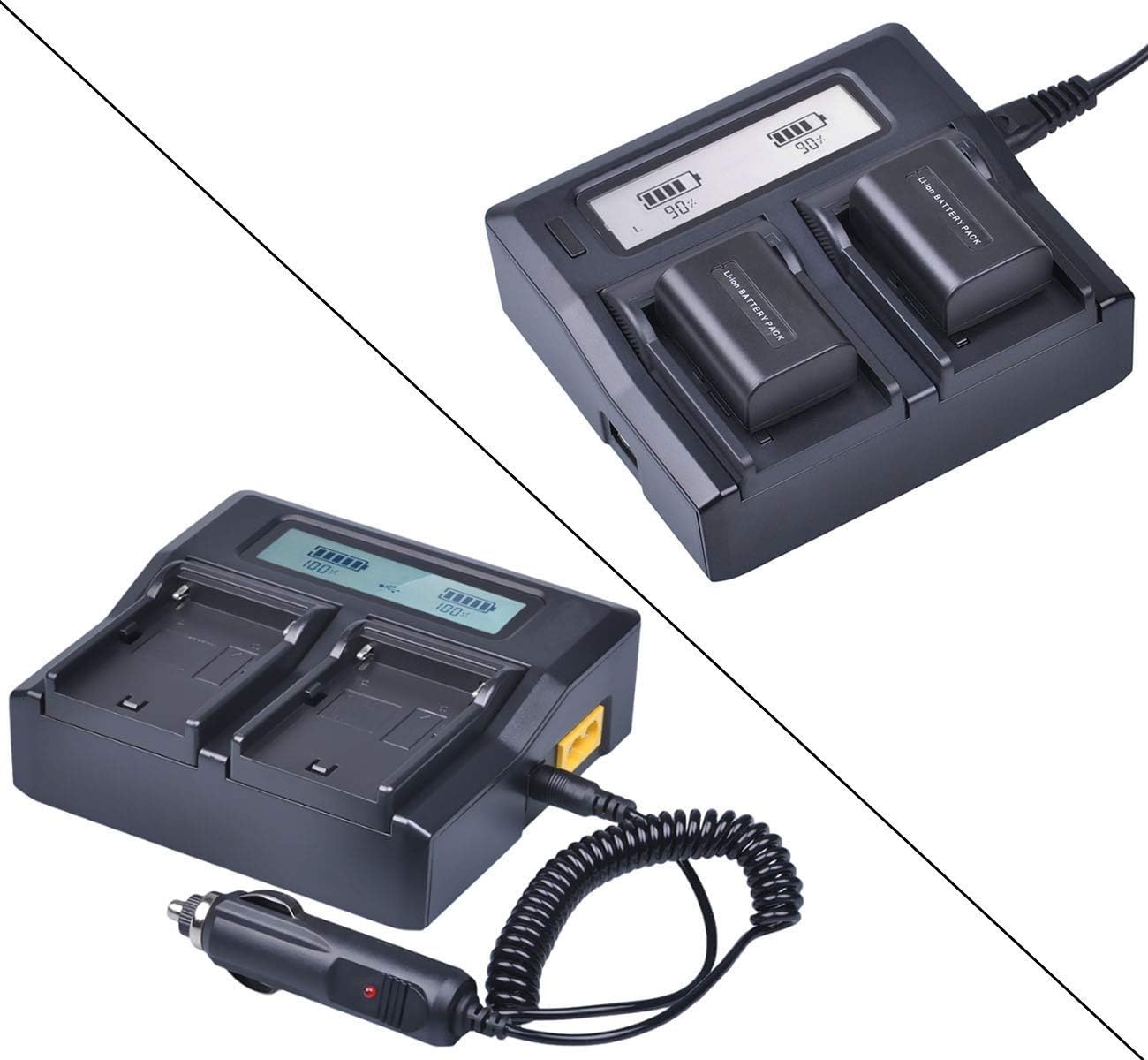 LCD Dual Quick Battery Charger for JVC Everio GZ-HD3, GZ-HD5, GZ-HD6, GZ-HD7, GZ-HD10, GZ-HD30, GZ-HD40 Camcorder