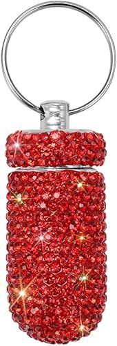 SAVORI - Pastillero portátil con llavero, impermeable, contenedor de pastillas, organizador de medicinas, botella de almacenamiento para camping y