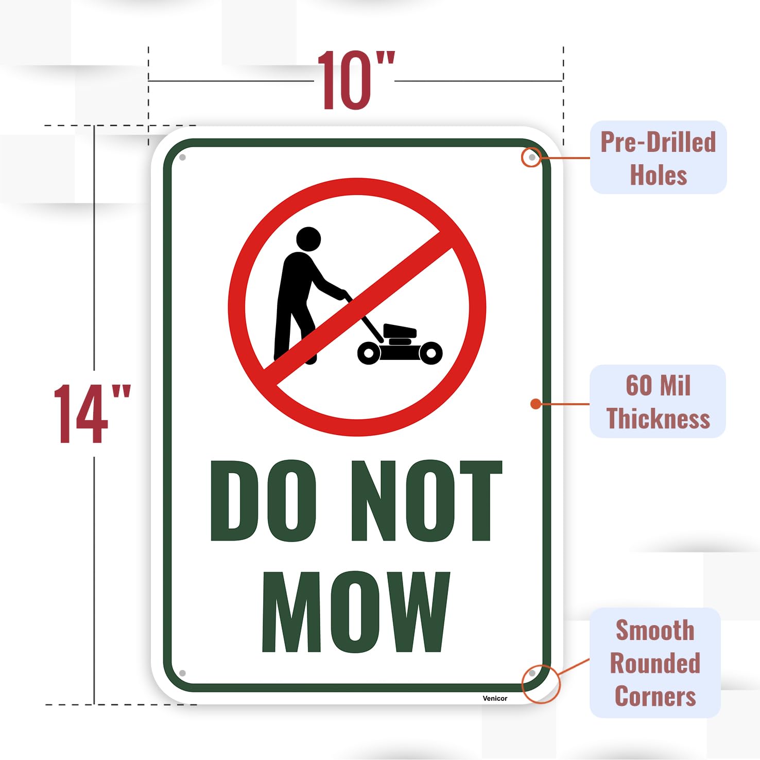 Aluminium-Schild „Por Favor No Cortar“ (Bitte Nicht Mähen) – 25,4 X 35,6 Cm – Für Garten & Grundstück