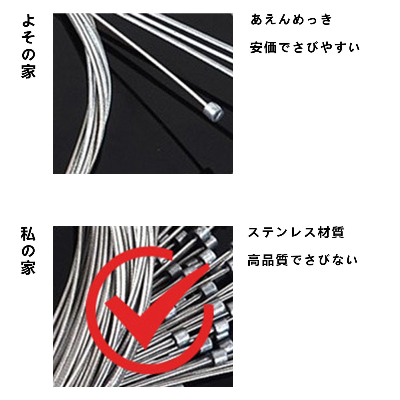 Amazon.co.jp: 自転車部品ステンレスブレーキワイヤー1.5×1700