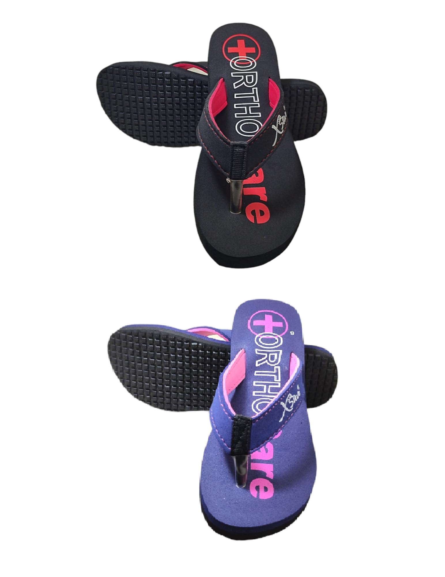 XSTAR Combo Ladies Casual Footwear | Extra Soft Flip Flop for Womens | Orthopedic Care Doctor Chappal | Ortho Slippers for Women Daily Use (Pack of 2) (Black/Blue, numeric_7) (B0CBQ7TRCS) Amazon Price History, Amazon Price Tracker