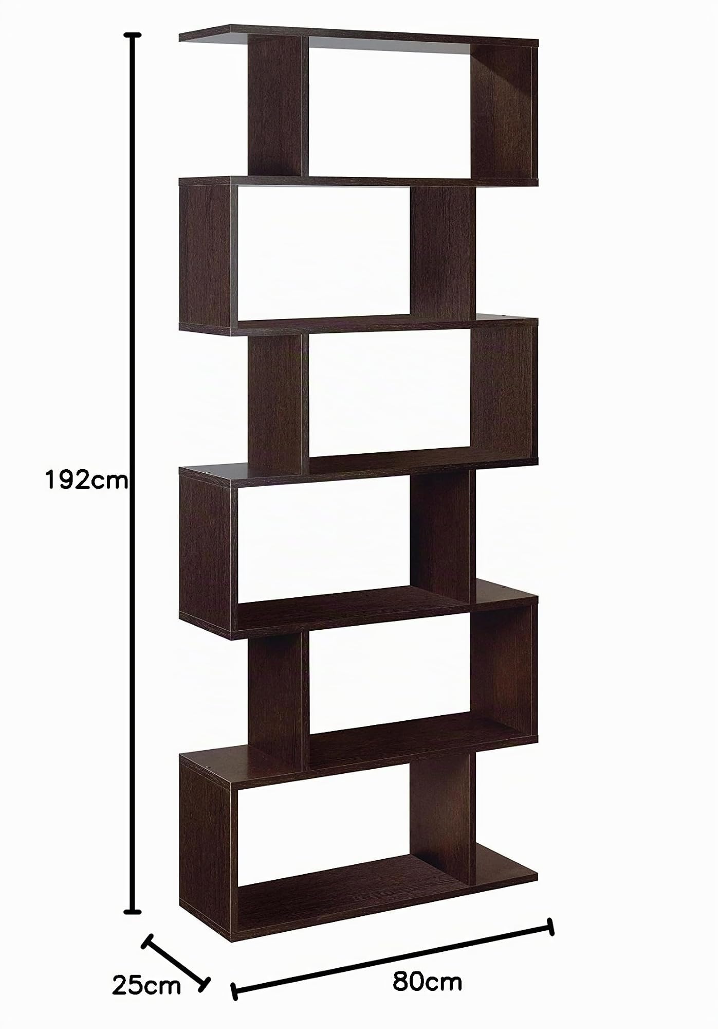Habitdesign - Estanteria Athena Alta, libreria Abierta Salon, 80 x 25 x 192 cm de Altura (Wengué)