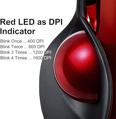 Miniatura 3 de SANWA Ratón ergonómico con cable ratones Rollerball para computadora sensor láser Trackball de 1339in 40080012001600 DPI ajustable 5 botones