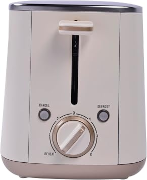 Berghoff Gem Pearl 2 Slice Toaster – 1000 W, Stainless Steel | Vanilla Cream