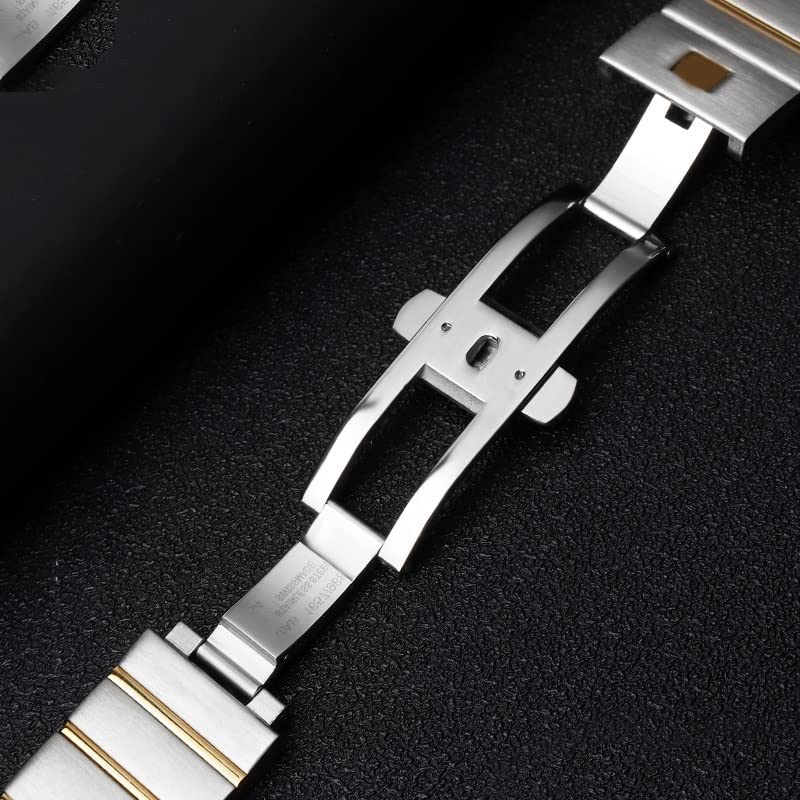 Bracelet de montre en acier inoxydable pour montre Omega argent doré 15mm - 6