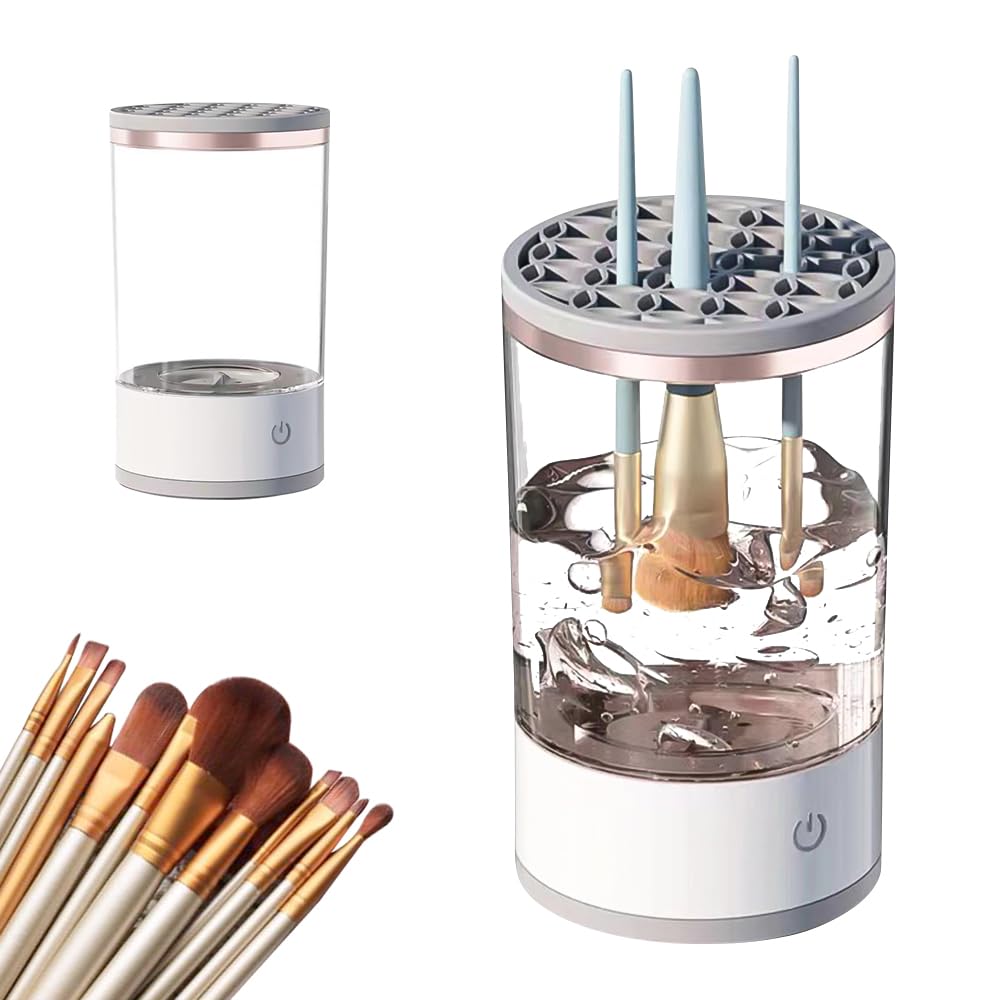 Máquina Limpiadora de Brochas de Maquillaje Eléctrica, Maquina Secadora Limpiadora de Brochas de Maquillaje Hilandero de Limpieza Automático para Brochas Cosméticas para Todos los Tamaños