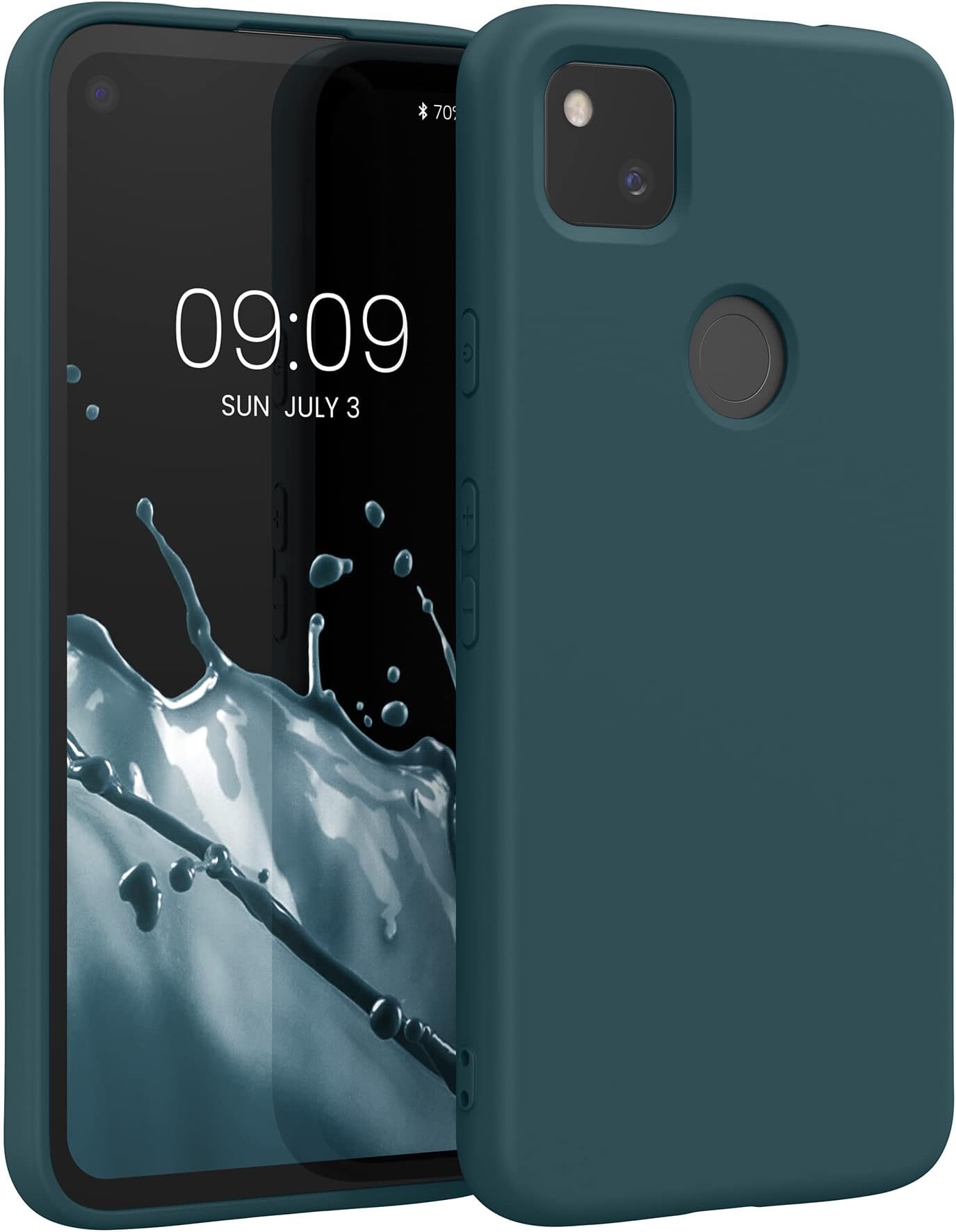 kwmobile Case Compatible with Google Pixel 4a Case - Slim Protective TPU Silicone Phone Cover - Teal Matte