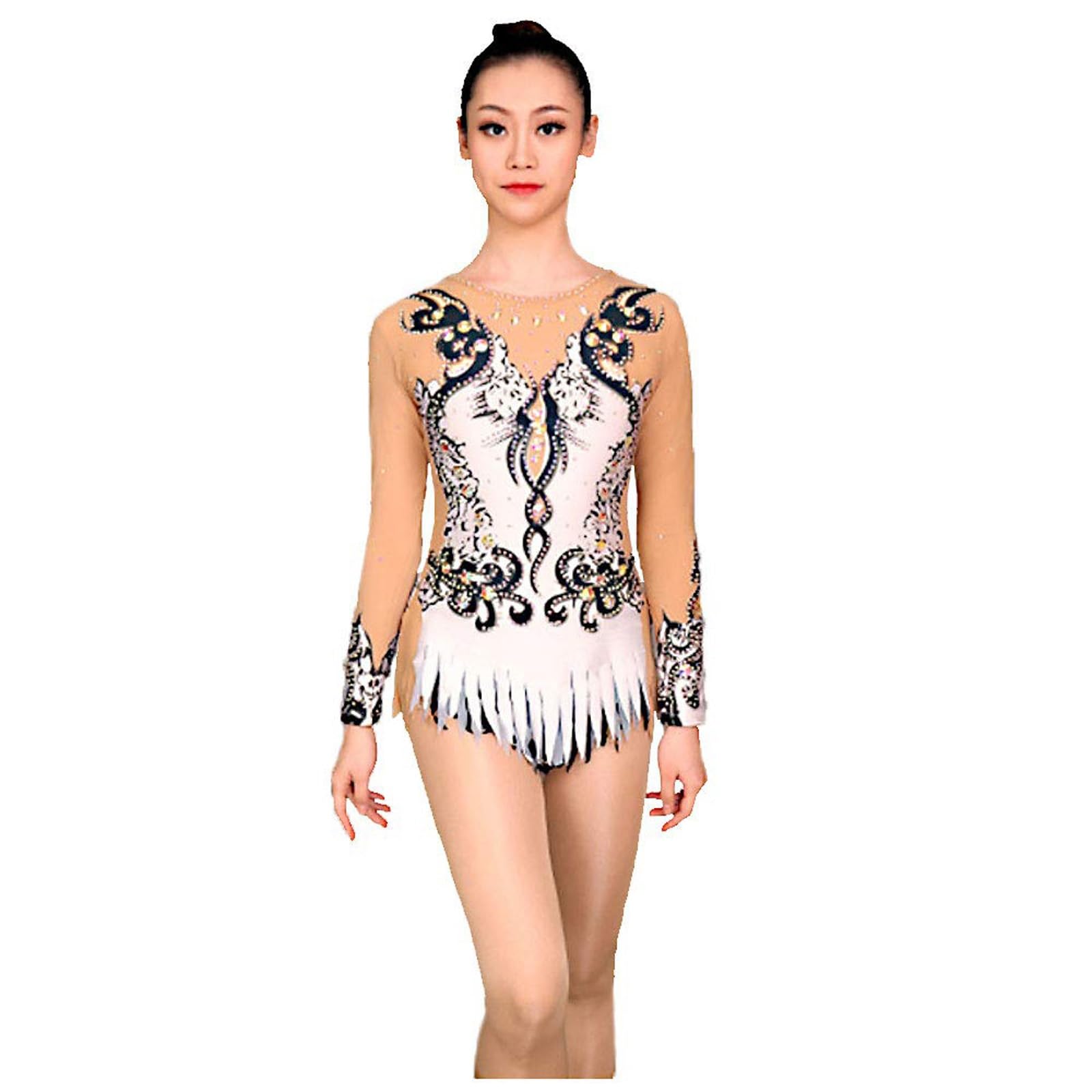 Body Da Ginnastica Ritmica Da Donna For Ragazza, Manica Lunga, Cucito A Mano, Traspirante, Confortevole, Abbigliamento Sportivo