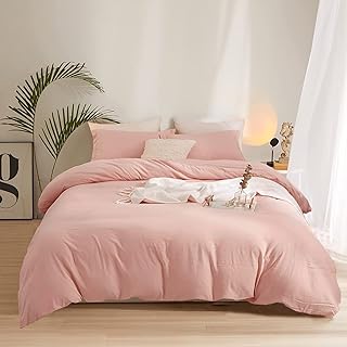 Wellboo Blush Pink Comforter Sets Twin Size Women Girls Pink Bedding Comforters Solid Dusty Rose Cotton Quilts Teens Bean Red Dusty Pink Comforters Light Red Warm Comforters Soft Minimalist Pink Bed