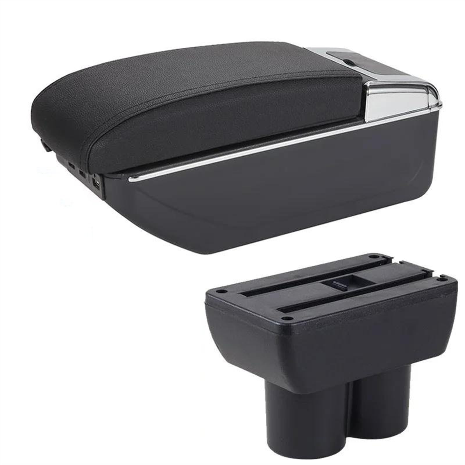 NOHEEU Car Center Console Armrest Box Storage For Jimny JB23 JB43 1999-2017(A2 Black line 7USB)