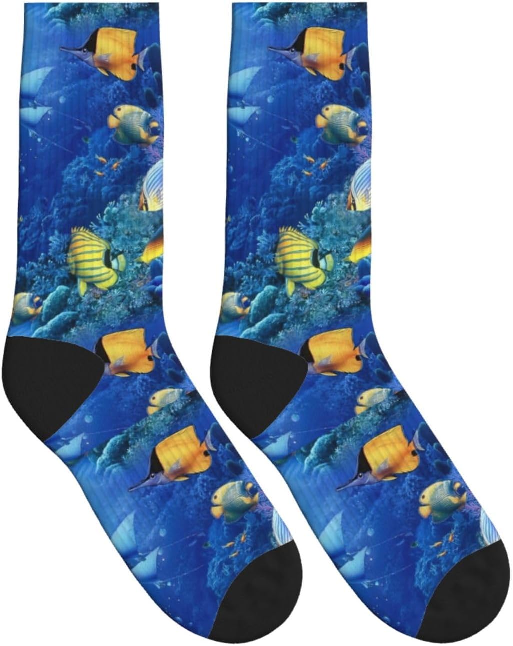 Tropical Fishes Print Adult Mid-Calf Socks Casual Athletic for men and women breathable comfortable socks