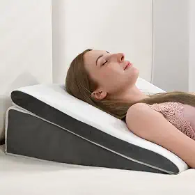 Vekkia 2 almofadas de cunha para dormir/travesseiro de cunha para cama, travesseiro triangular de espuma viscoelástica independente para dor nas costas, refluxo ácido, azia, ronco, travesseiro elevado