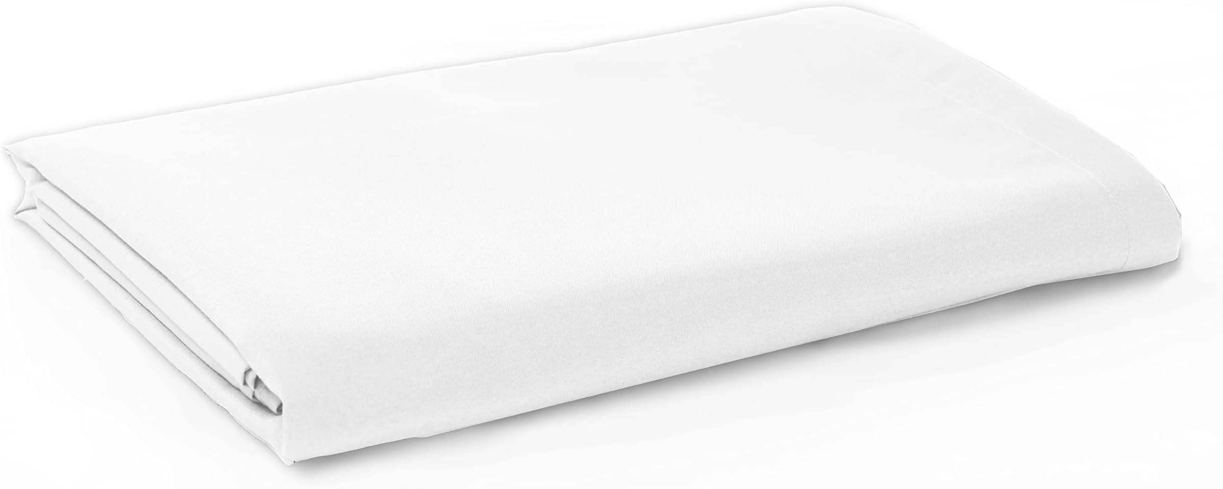 Soft Brushed Microfibre Flat Sheet - Non Iron Breathable Hypoallergenic Top Sheet (White, Super King)