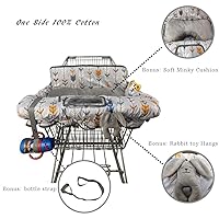 Vista 4 de Funda para carrito de compras para bebé con almohada, posicionador de cojín Minky y soporte para teléfono celular, funda para silla alta para niño