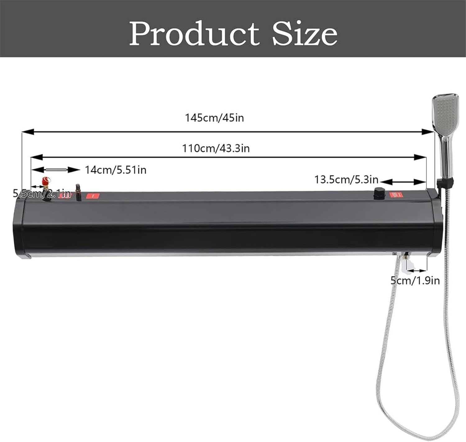 Portable Camping Shower Roof Rack Mount Road Shower18l(4.7gallon)/20l(5.2gallon)/30l(7.9gallon) Off Road Travel Shower with Hose Shower Head Bag Water Tank for VehiclesTrucksSuv20L(5.2gallon)