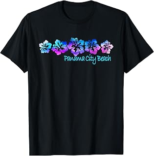 Panama City Beach Tropical Flower Design -Vacation Beach T-Shirt