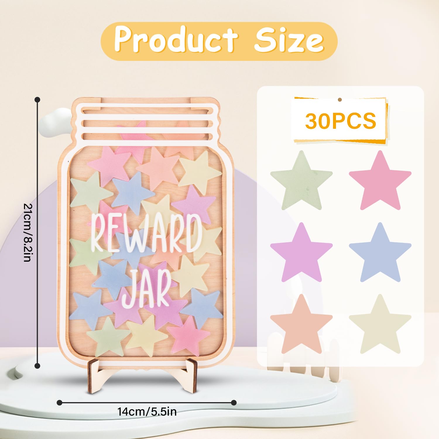 Reward Jar, Magnetic Reward Jar with Stars - Image 2