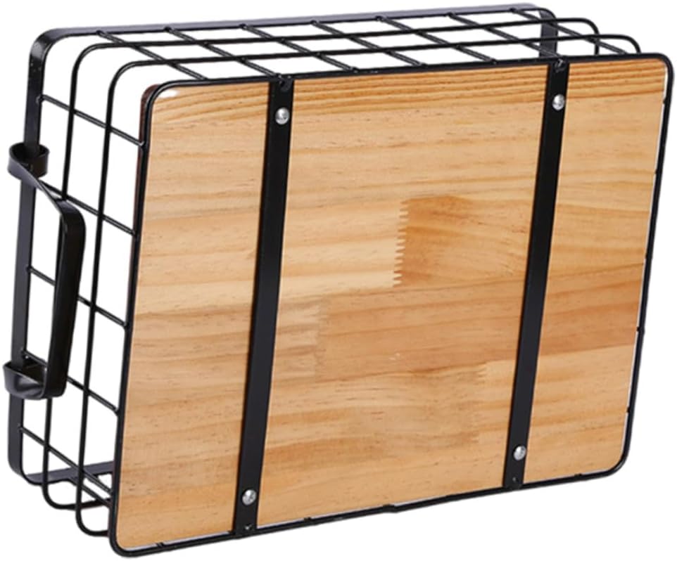 VALICLUD Creative Black Iron Storage Basket with Base Medium Multi Use Vegetable and Fruit Holder for Kitchen Counter Chic Desktop Organizer for Snacks and Utensils