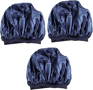 Beavorty 3 Peças Chapéu Feminino Feminino Chapéus E Bonés De Cetim Para Dormir Cuidados Com Os Cabelos Gorro De Cetim Faixa Larga Chapéu De Dormir Elástico Salão De Beleza Touca De
