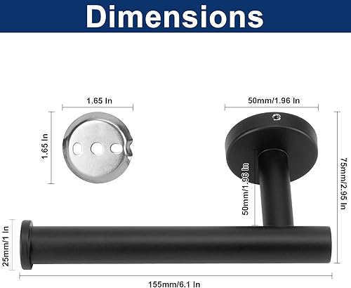 Miniatura 6 de NearMoon Portarrollos de papel higiénico para baño, acero inoxidable SUS304 premium resistente al óxido, portarrollos montado en pared para baño