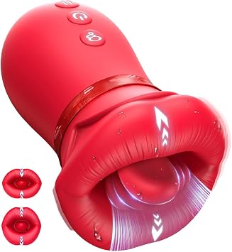4-in-1 Massager,360 Swing Tongue Licking Tight Wrapping 10 Licking & 10 Vibration Jelly Lips Tongue, Sucker Toys WE4