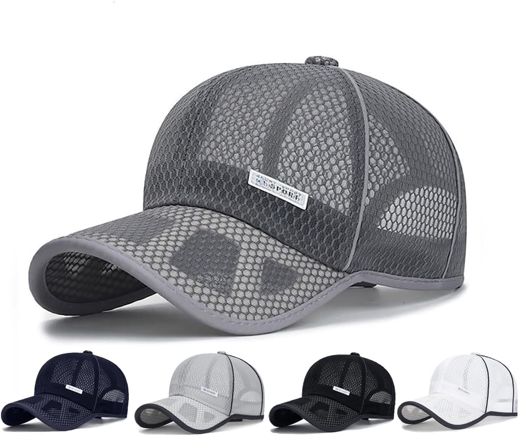 FASHIXD Mesh Baseball Cap for Men Women Summer Running Sports Hat Breathable Quick Dry Trucker Hats