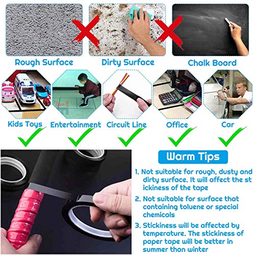 Audab 6 Rolls 1/4 Pinstripe Tape Vinyl Chart /White Board Tape Lines Dry Erase Whiteboard Thin Tape Pinstriping Graphic Grid Marking Tape #TOP3