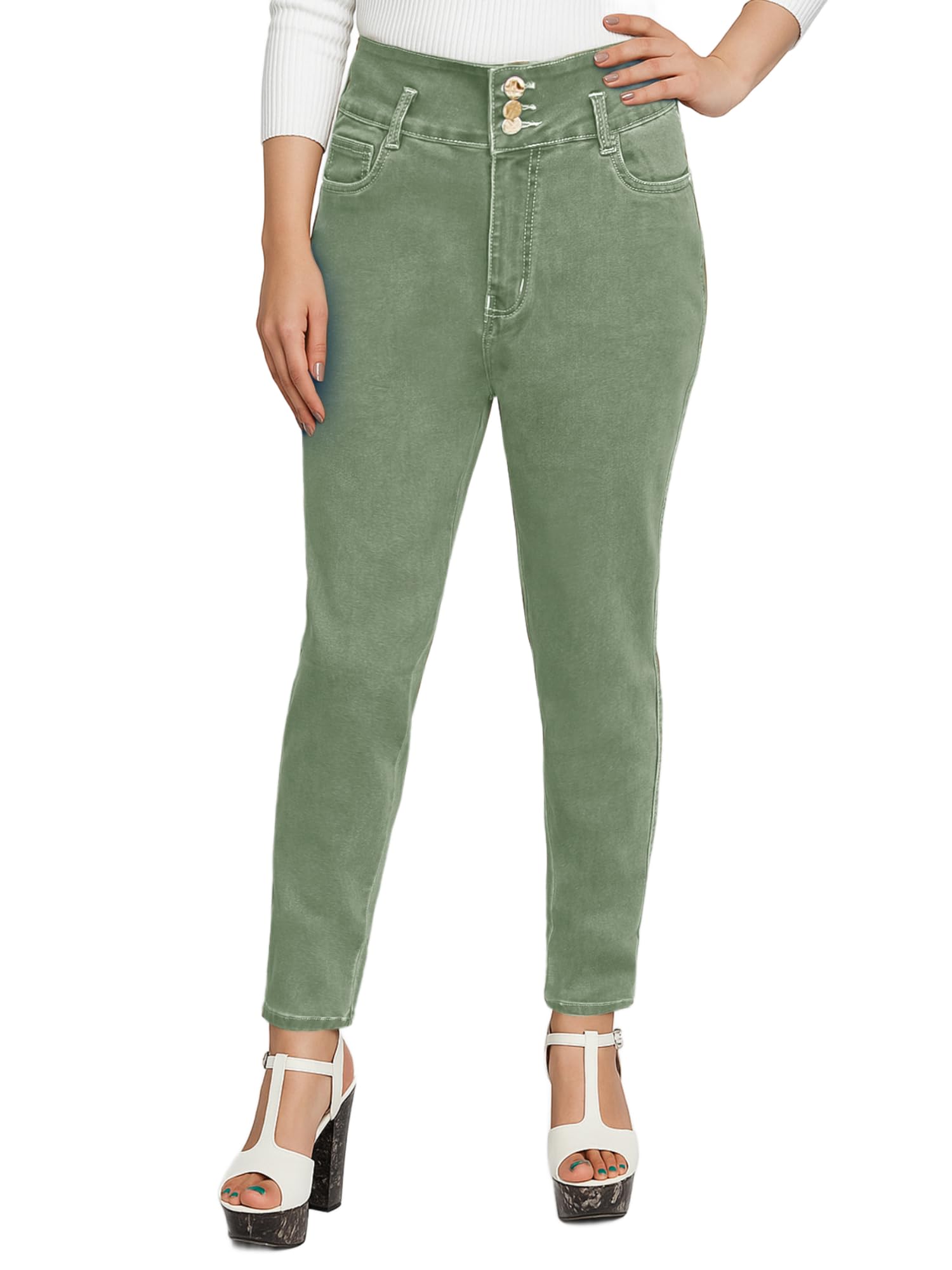 Women's Slim Fit Stretchable Jeans for Women | Full Length Denim Jeans | 3 Button Closure with Zipper Fly | 5 Pocket Design | Comfortable & Stylish Fit-picture-26