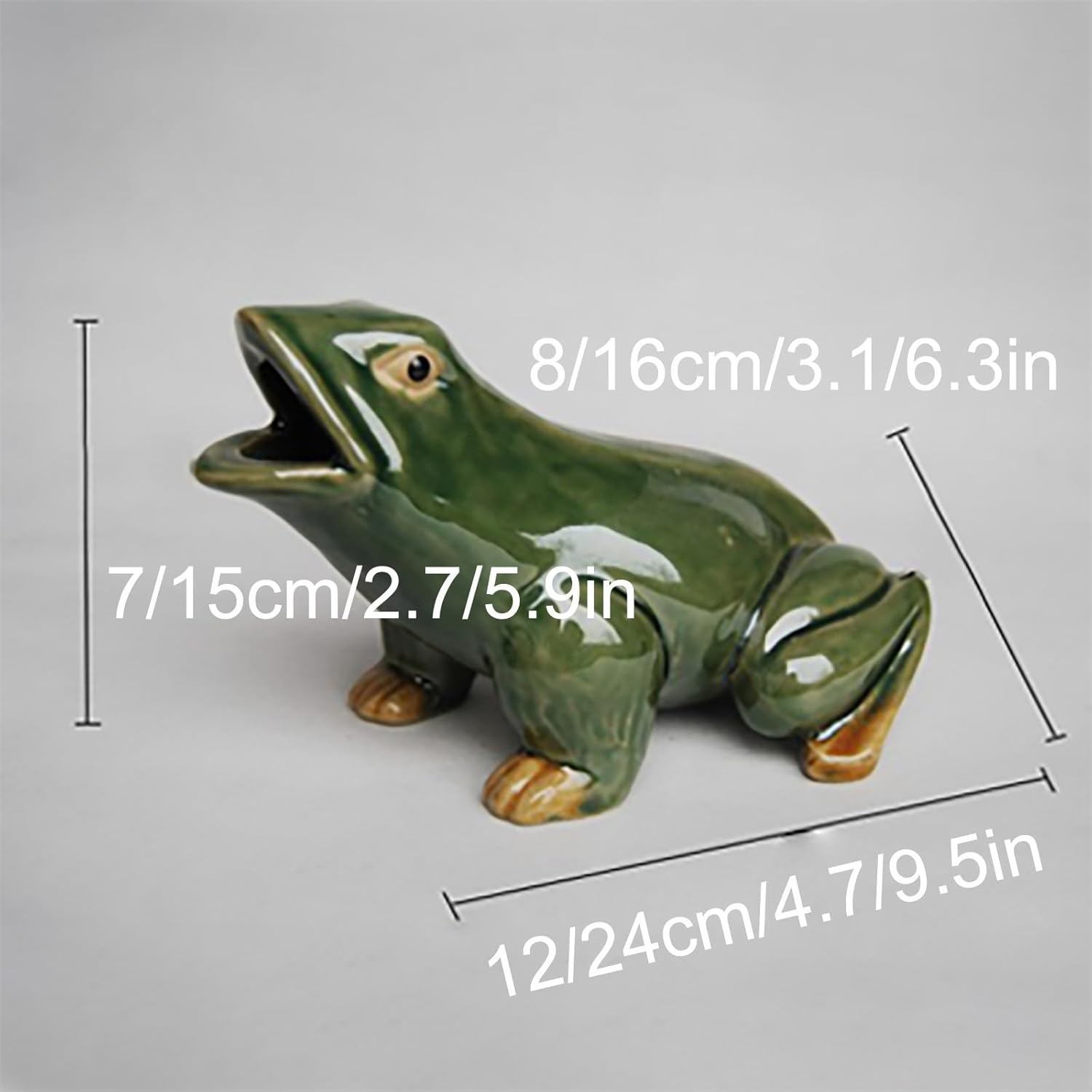 Frog Pond Spitter with Hose – Charming Feature for Water Gardens & Koi Ponds, Ceramic Fountain Spitter Water Feature, Garden Decor for Koi Pond(12 * 8 * 7cm/4.7 * 3.1 * 2.7in)