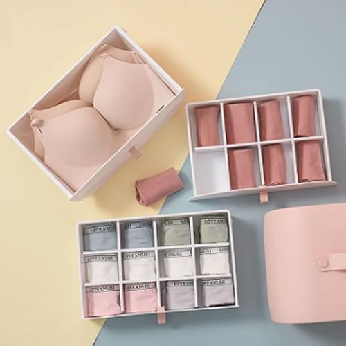 Miniatura 5 de KOWM snh - Caja de almacenamiento de 3 capas para ropa interior organizador de armario cajón de almacenamiento para calzones corbatas calcetines