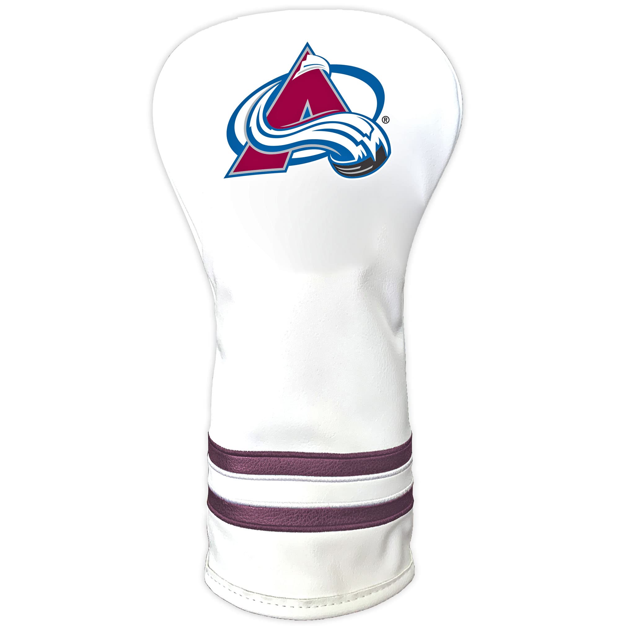 Team Golf NHL Colorado Avalanche White Vintage Driver Head Cover White Vintage Driver Golf Club Headcover, Form Fitting Design, Retro Design — image 1
