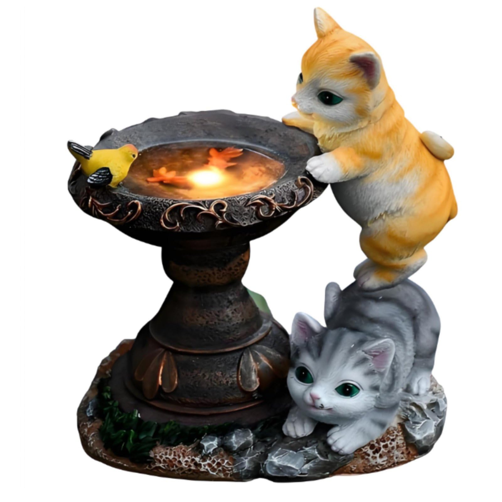 Weather Resistant Rabbit Solar Garden Light Weatherproof Solar Rabbit Statue Automatic On/deactivate Bunny Garden Light for Patio, Balcony, Two Cats-image-33