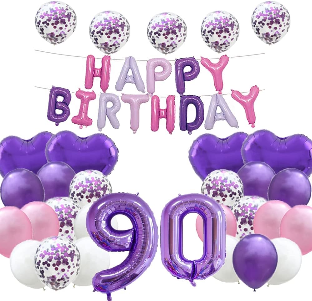 Sweet 90th Birthday Balloon 90th Birthday Decorations Happy 90th ...